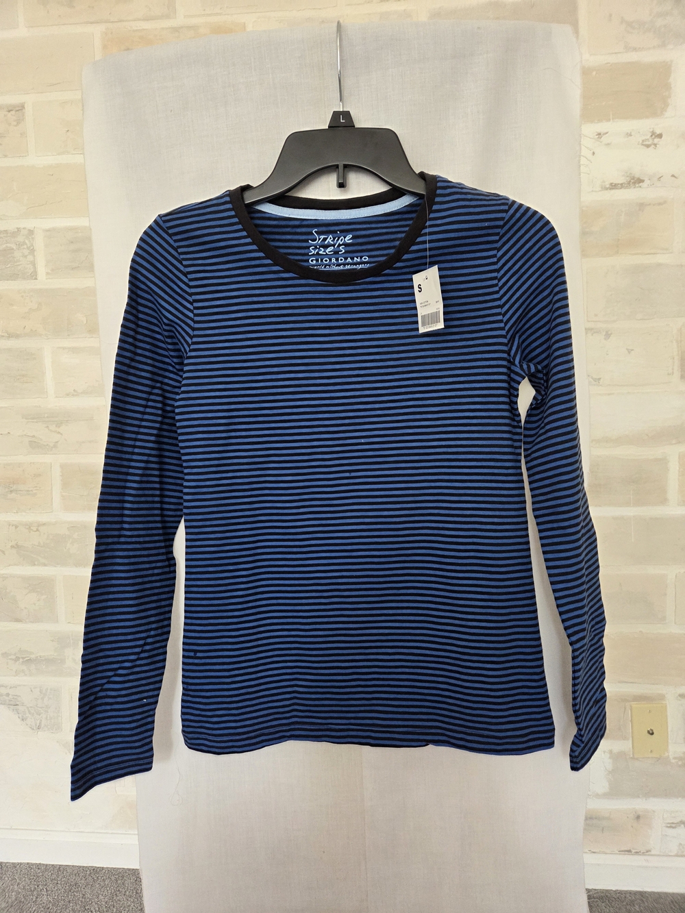 Woman's Blue Striped Long Sleeve Tee